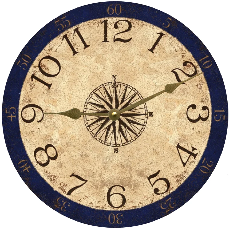 Rustic Compass Clock – Vintage Nautical Charm for Your Home