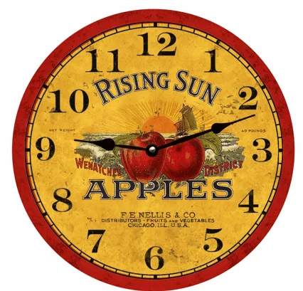 Rustic Handmade Apple Kitchen Clock – Vintage Decor