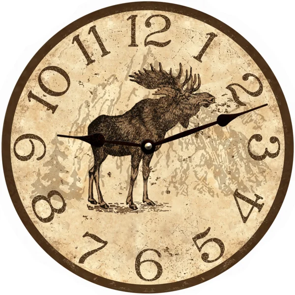 Rustic Moose Clock