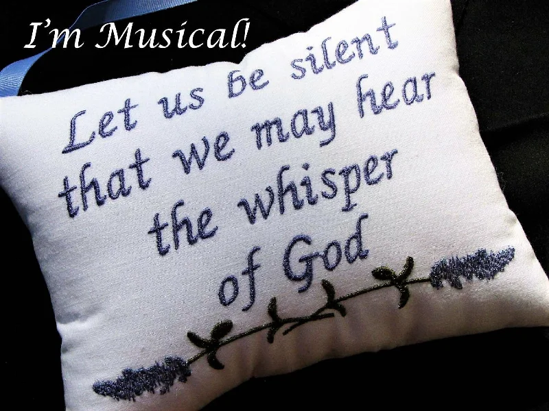 Simple Lavender Music Box Pillow -- Personalized Embroidered MUSICAL Keepsake