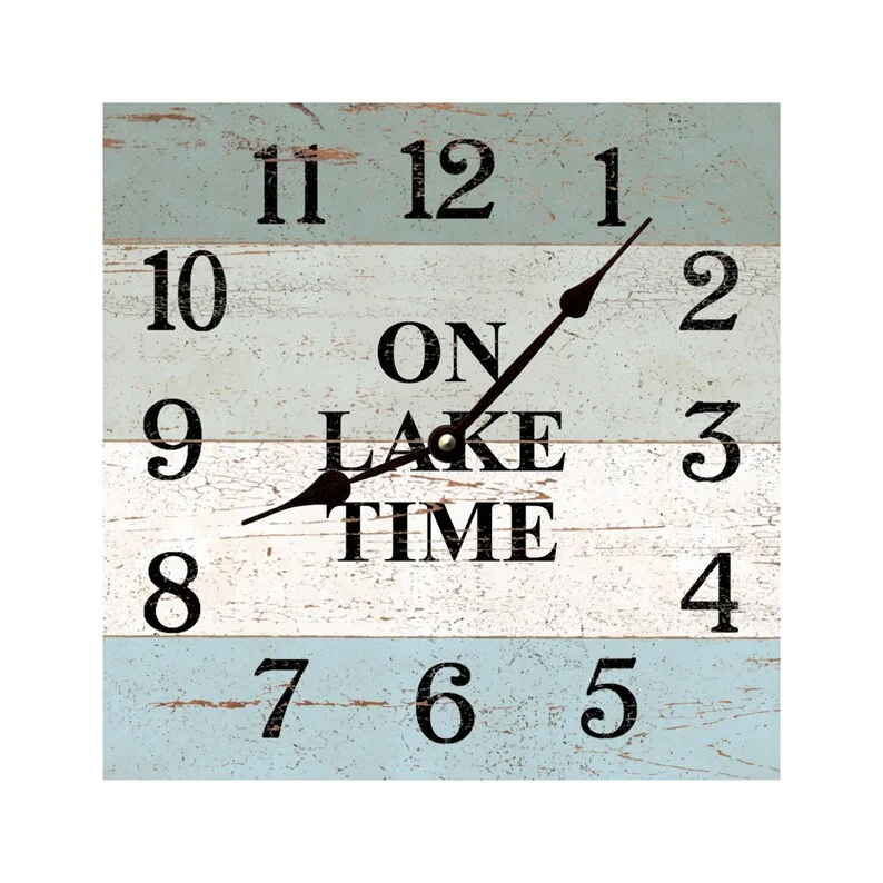 Square Lake Time Clock- Four Color On Lake Time Clock