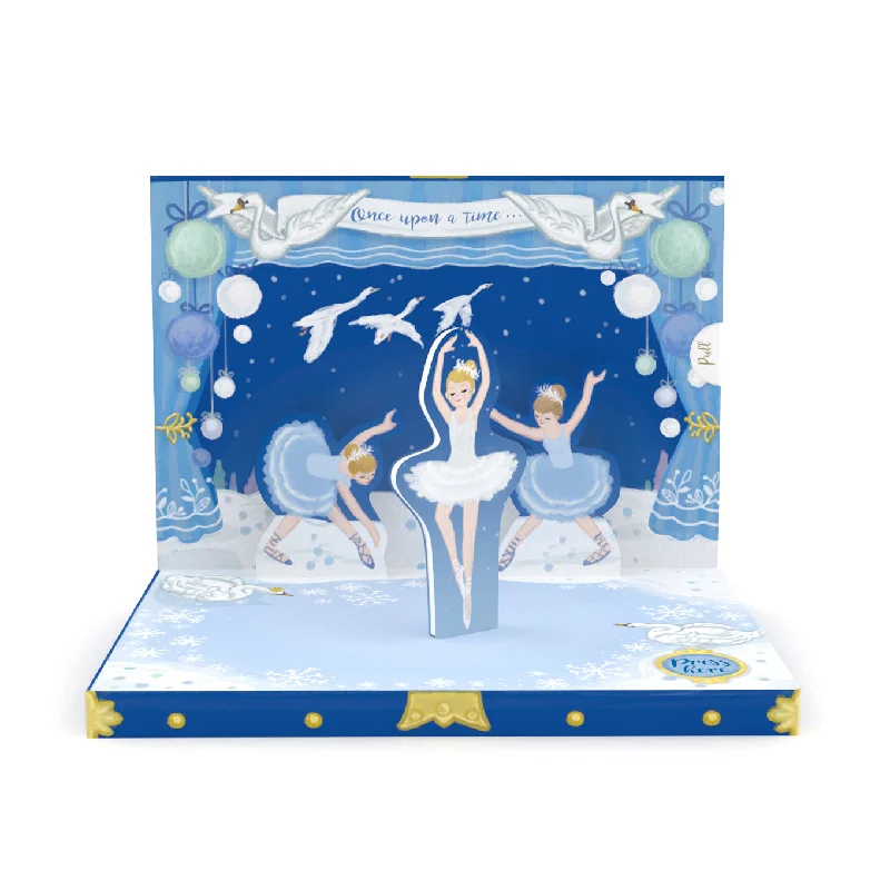 Swan Lake Music Box Card Novelty Dancing Musical Christmas Card