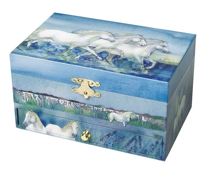 Trousselier Musical Jewellery Box Horses Camargue