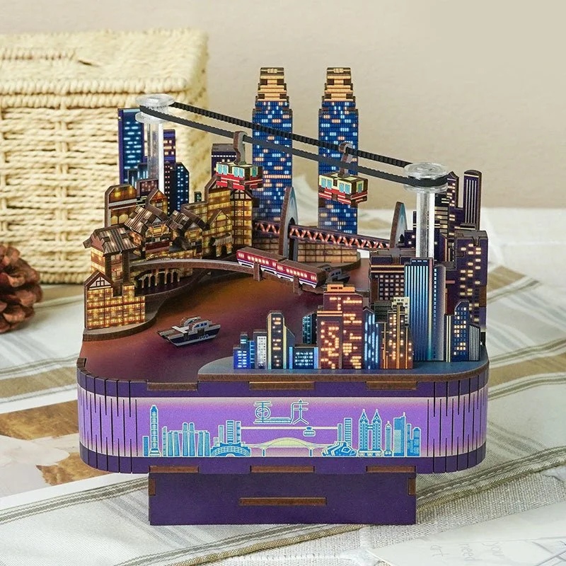 Twilight Cityscape DIY Music Box