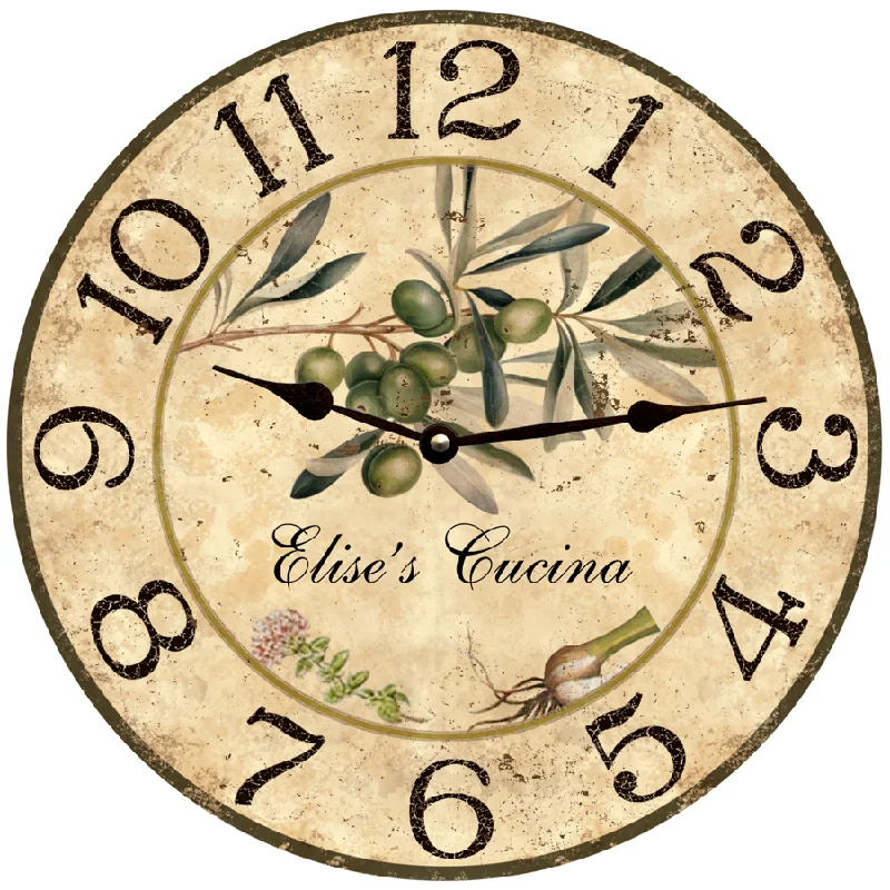 Unique Custom Olive Branch Wall Clock – Perfect Personalized Gift