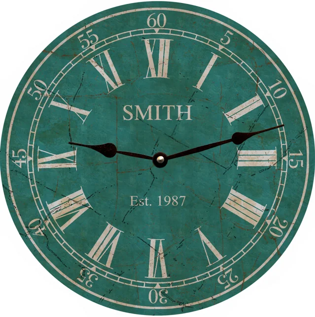 Unique Personalized Teal Clock