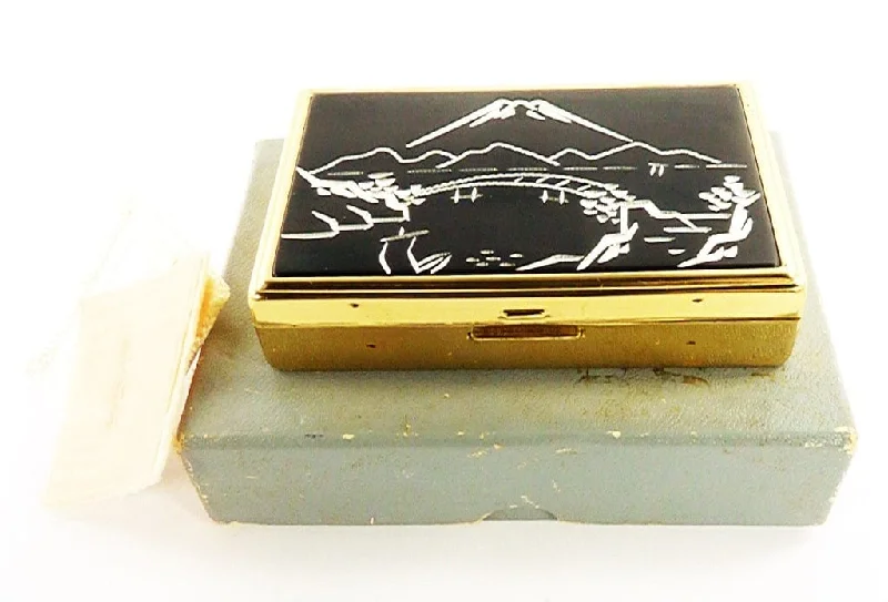 Unused Japanese Musical Powder Box 1950s Vintage