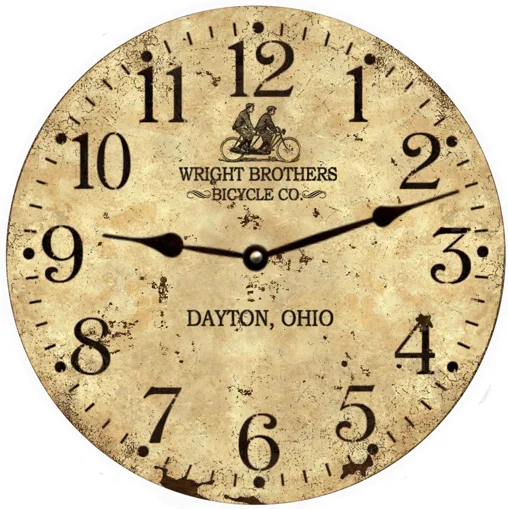 Vintage Bicycle Clock- Wright Brothers Clock