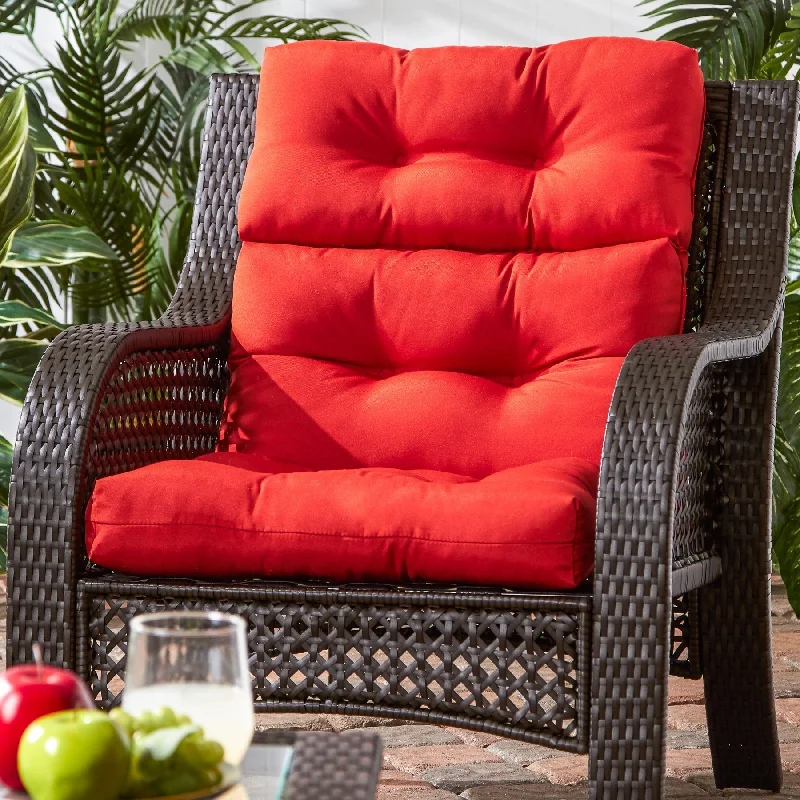 44x22-inch Outdoor Salsa Red High Back Chair Cushion (Cushion Only)