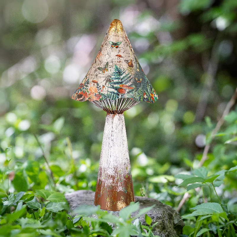 Printed Metal Mushroom Garden Statue