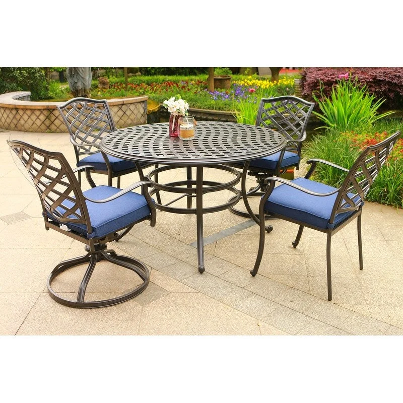 49" Long Aluminum Dining Set with Cushions