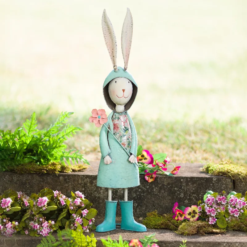 Metal Storybook Rabbit Garden Statue