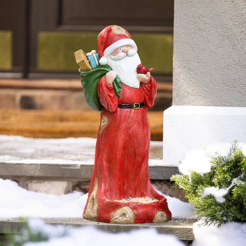 All-Weather Santa Bird Feeder Statue