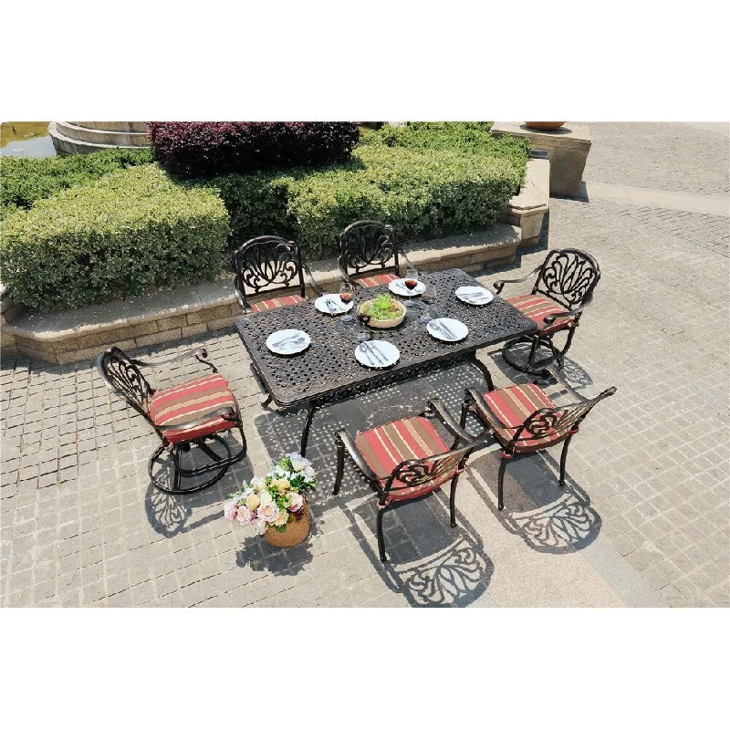 7 Piece Aluminum furniture Dinning Set with Cushions