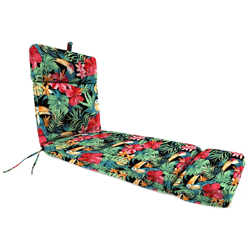 72" x 21" Outdoor Chaise Lounge Cushion with Ties and Loop