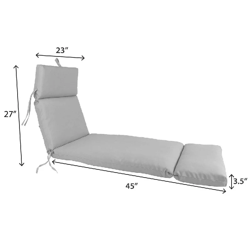 72" x 23" Outdoor Chaise Lounge Cushion with Ties and Loop - 72'' L x 23'' W x 3.5'' H