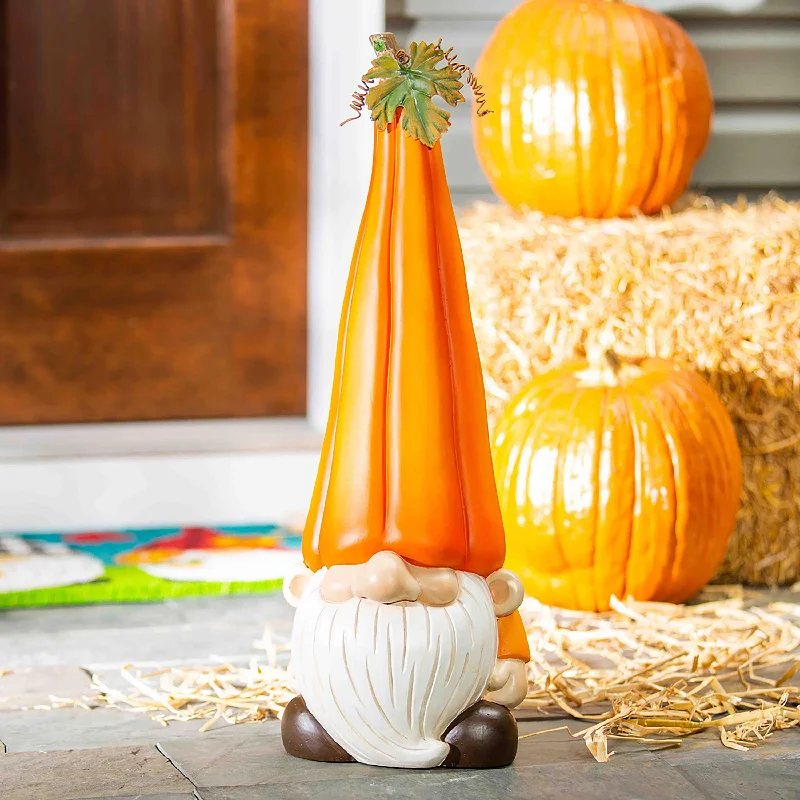 Pumpkin Gnome Garden Statue