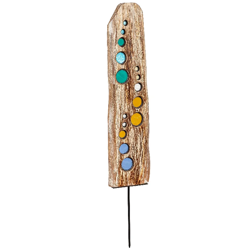 Natural Driftwood Colorful Glass Statuary