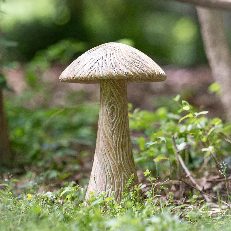 Medium Carved Mushroom Garden Statue