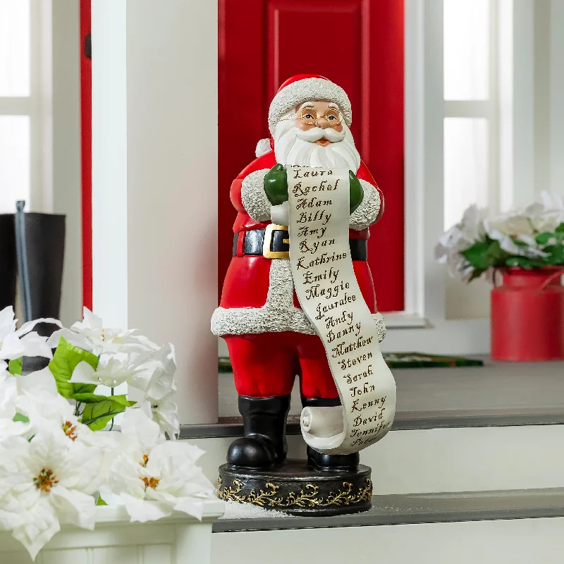 Santa With List Statue, 32"H