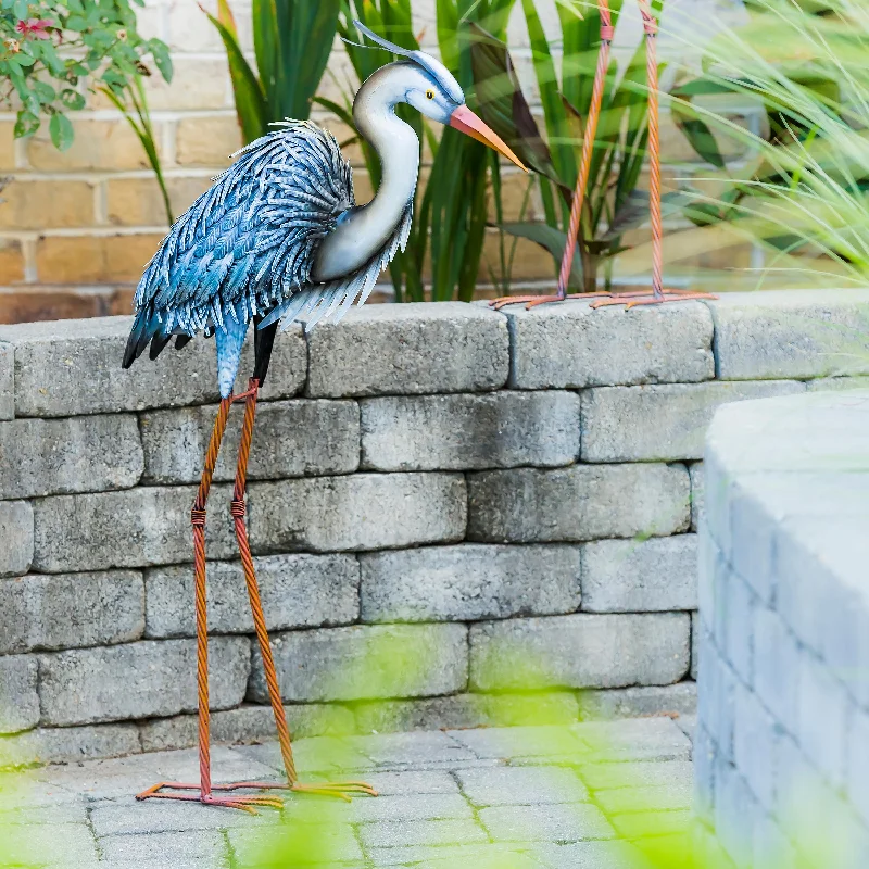 Metal Grey Heron