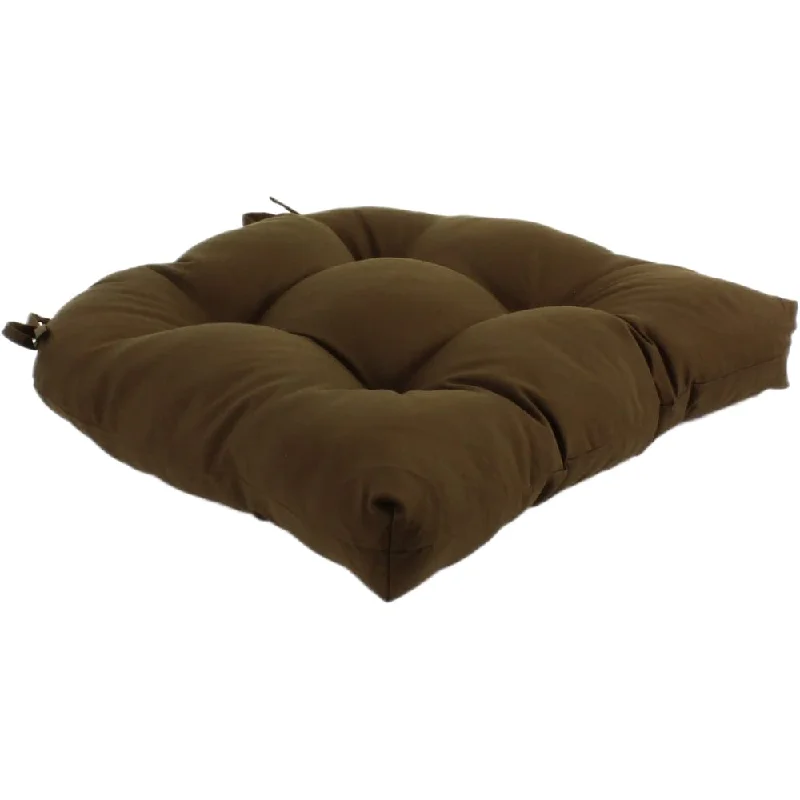 Brown Colored Indoor / Outdoor Seat Cushion Patio D Cushion 20" x 20", 2 Tie Backs - 20" x 20" x 3"