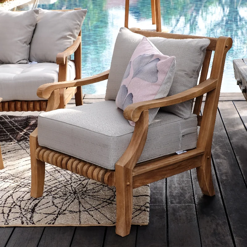 Cambridge Casual Chara Teak Patio Club Chair with Cushion