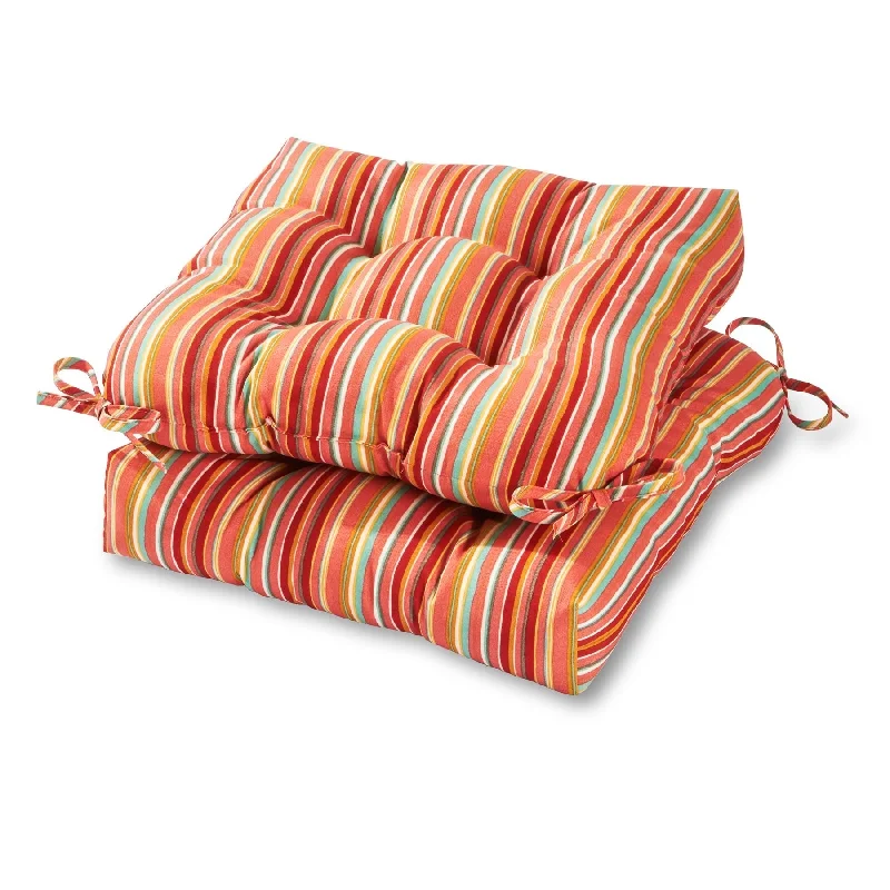 Coastal Stripe 20-inch Outdoor Chair Cushion (Set of 2)