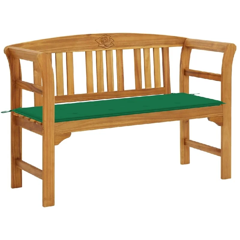 Garden Bench with Cushion 47.2" Solid Acacia Wood