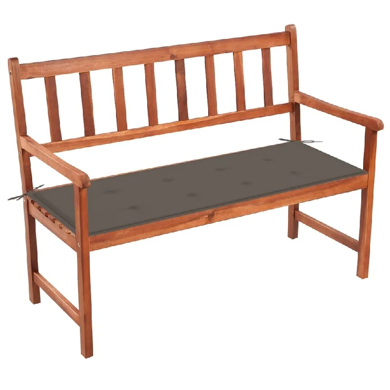 Garden Bench with Cushion 47.2" Solid Acacia Wood