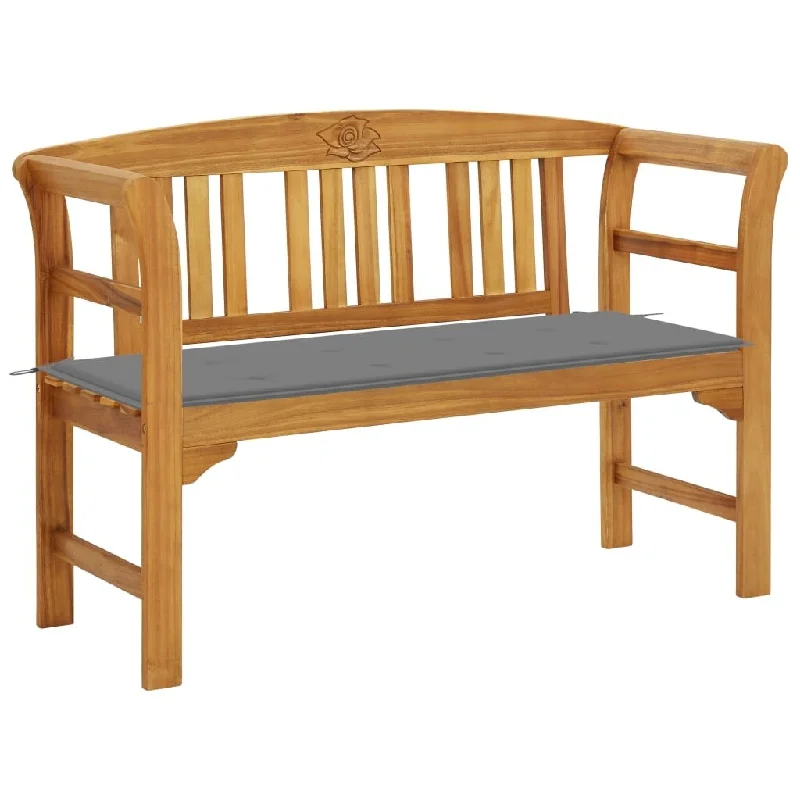 Garden Bench with Cushion 47.2" Solid Acacia Wood