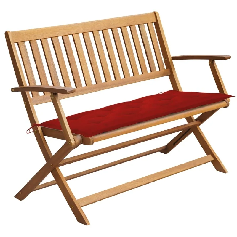 Garden Bench with Cushion 47.2" Solid Acacia Wood