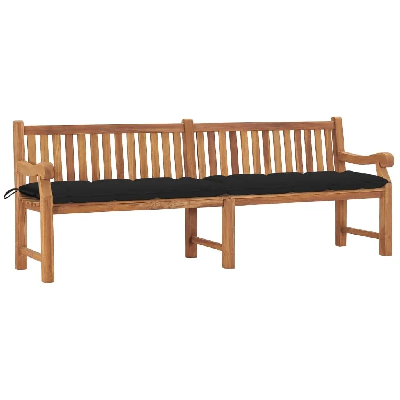 Garden Bench with Cushion 94.5" Solid Teak Wood