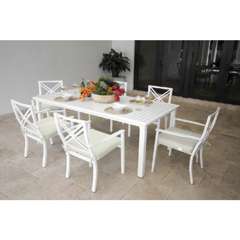 Lanier 7-piece Dining Set with Knife Edge Cushions Set