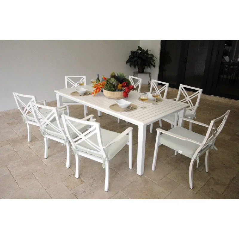 Lanier 9-piece Dining Set with Knife Edge Cushions Set