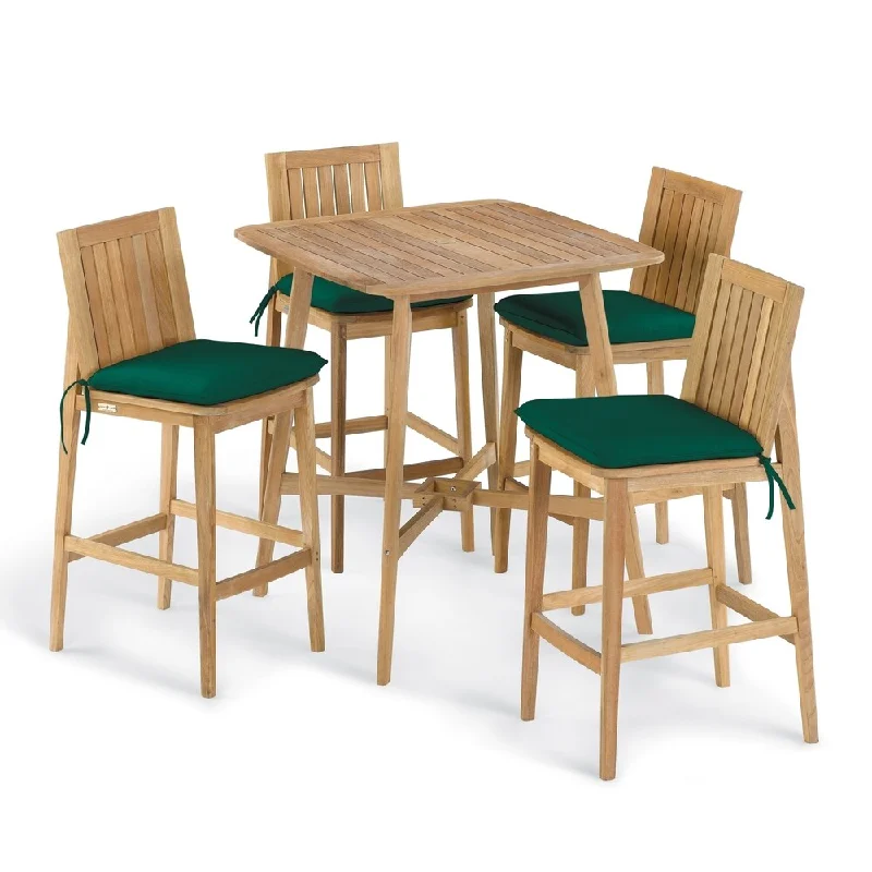 Oxford Garden Islay 5-piece 36-inch Square Bar Set - Hunter Green Cushion