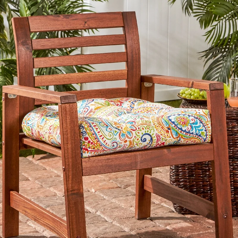 Painted Paisley 20-inch Outdoor Chair Cushion by Greendale Home Fashions - 20w x 20l