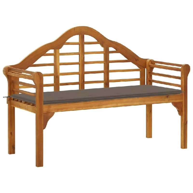 Patio Queen Bench with Cushion 53.1" Solid Acacia Wood