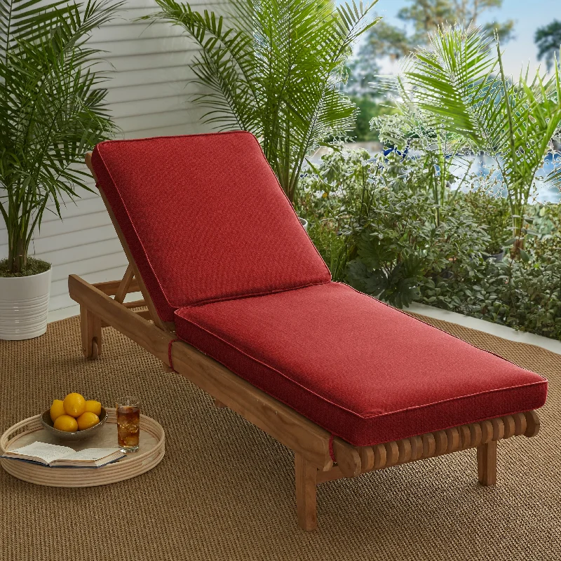 Sorra Home Indoor/Outdoor Corded Chaise Lounge Chair Cushion