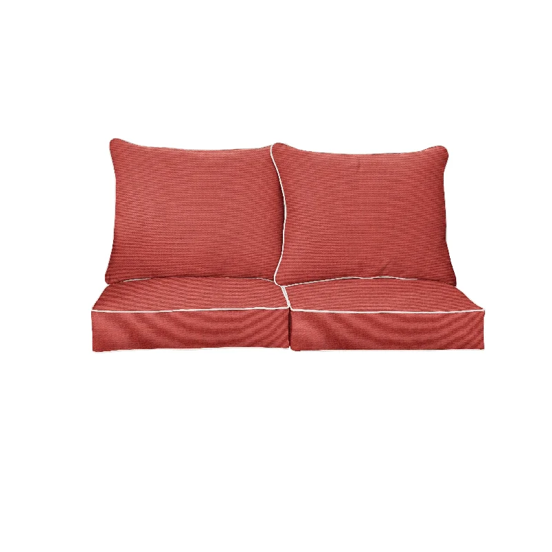 Sorra Home Sunbrella Outdoor Loveseat Pillow and Cushion Set