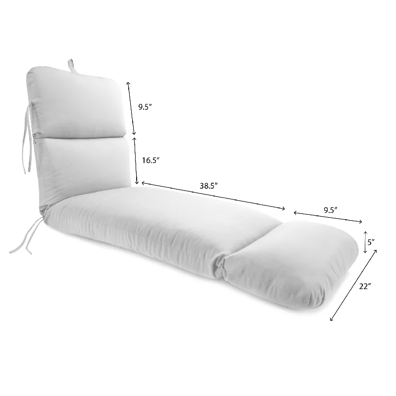 Sunbrella 74" x 22" Outdoor Chaise Lounge Cushion with Ties and Loop - 74'' L x 22'' W x 5'' H