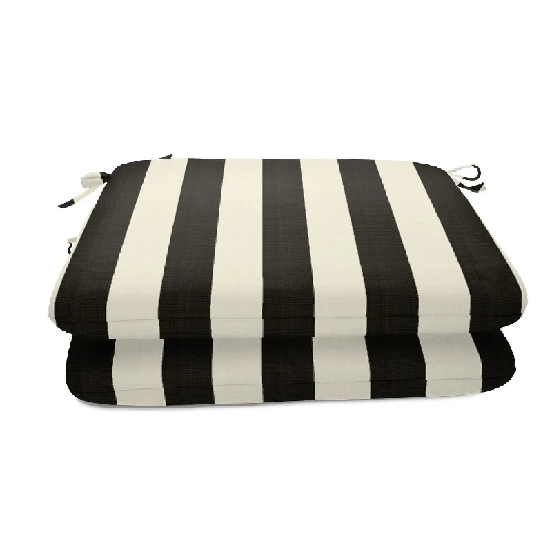 Sunbrella Striped 20x18-inch Seat Cushion (Set of 2) - 20"W x 18"D x 2.5"H