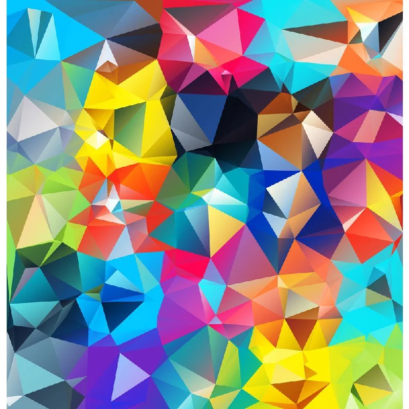 ArtzFolio Abstract Geometric Multicolored Triangles D1 Unframed Premium Canvas Painting