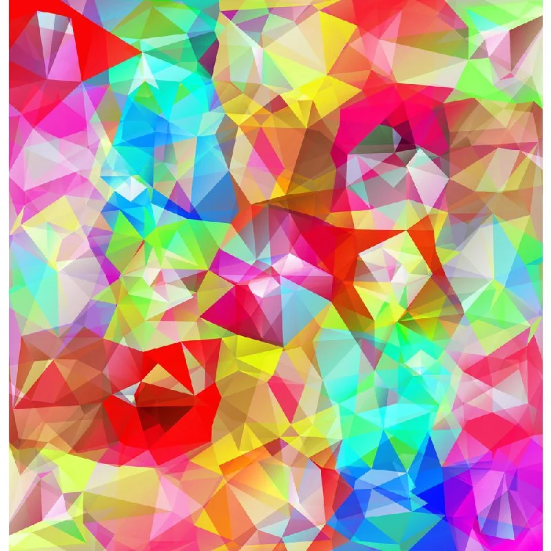 ArtzFolio Abstract Geometric Multicolored Triangles D4 Unframed Premium Canvas Painting