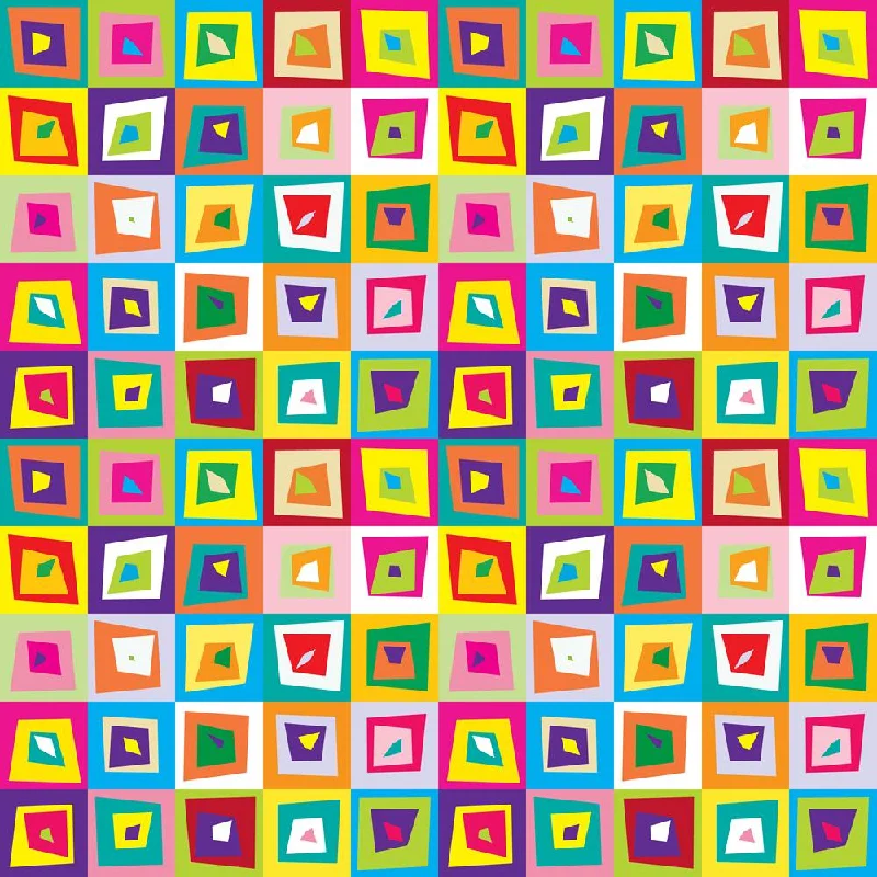 ArtzFolio Distorted Colorful Squares Unframed Premium Canvas Painting