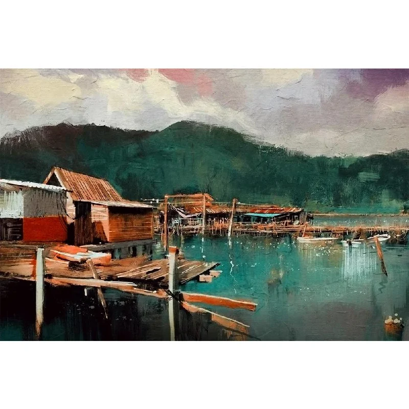 ArtzFolio Old Fishing Village Unframed Paper Poster