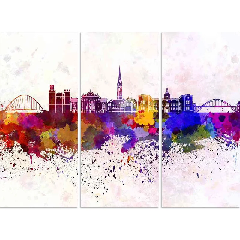 ArtzFolio Skyline of Newcastle upon Tyne, Northeast England Split Art Painting Panel on Sunboard