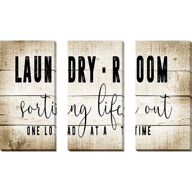 "Laundry Room" 3 Piece Set on Canvas