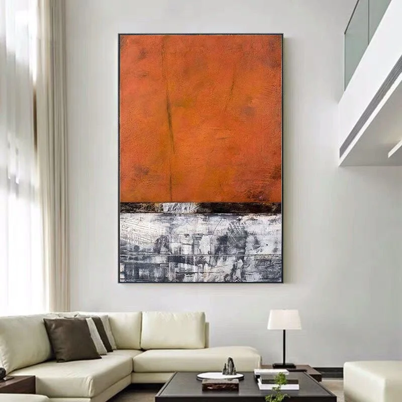 Orange Abstract Canvas Painting Handmade Textured Painting Wp032