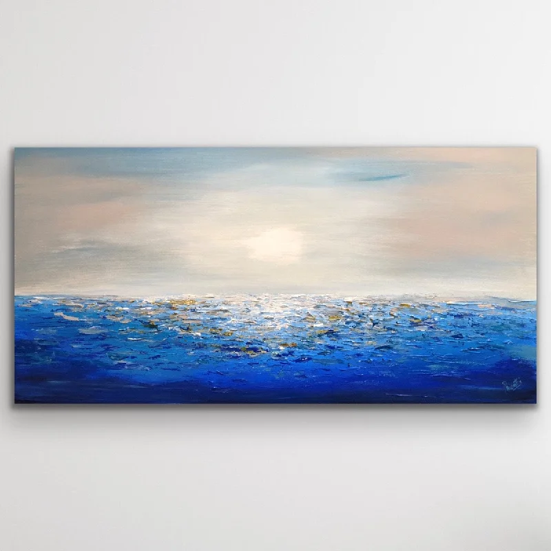 Original Beach Painting Contemporary Modern Wall Decor Art Wp083